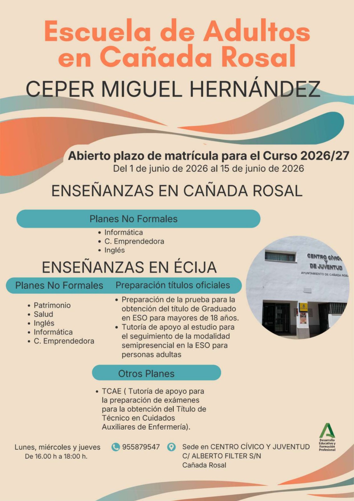 cartel escuela de adultos