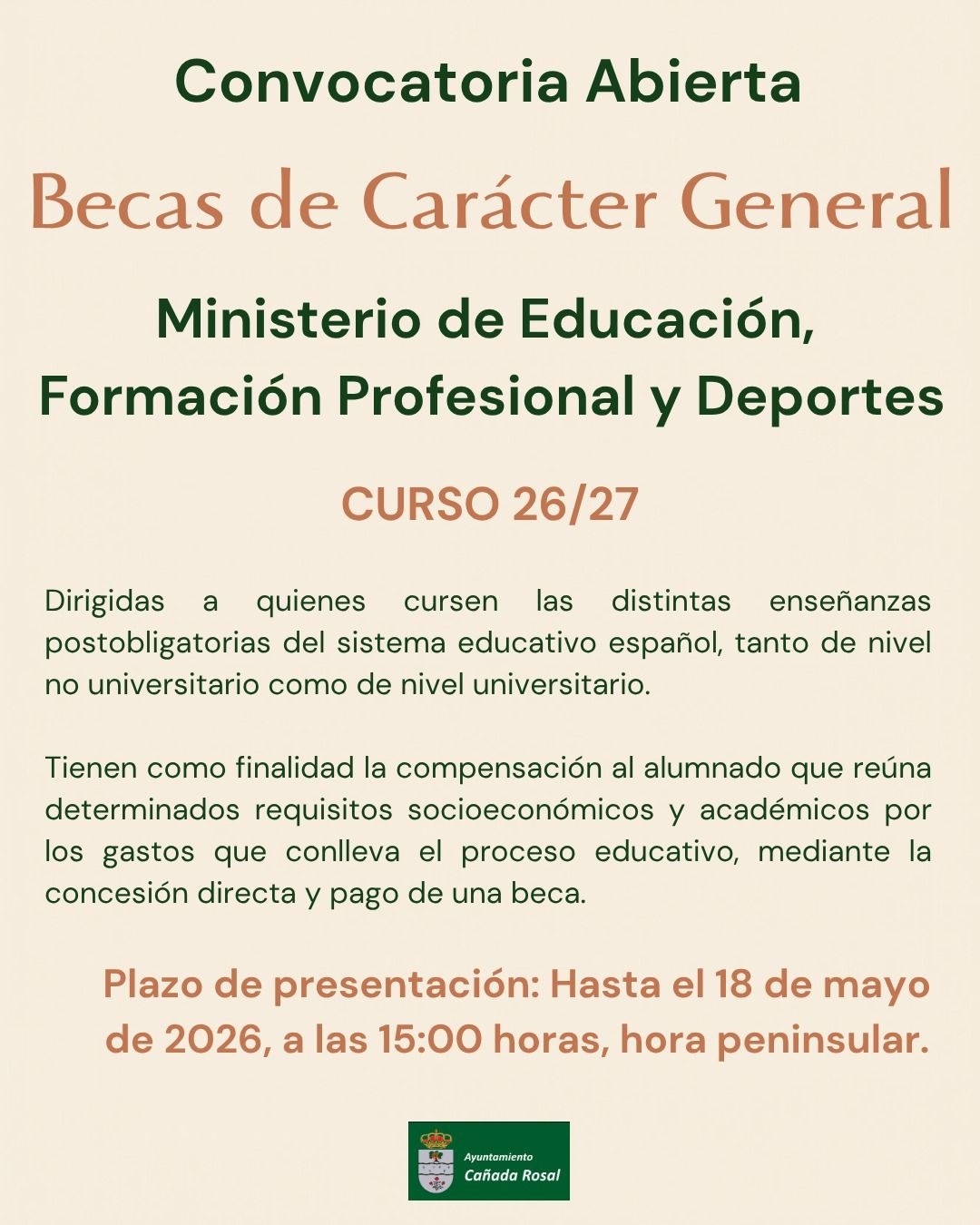 becas ministerio educación